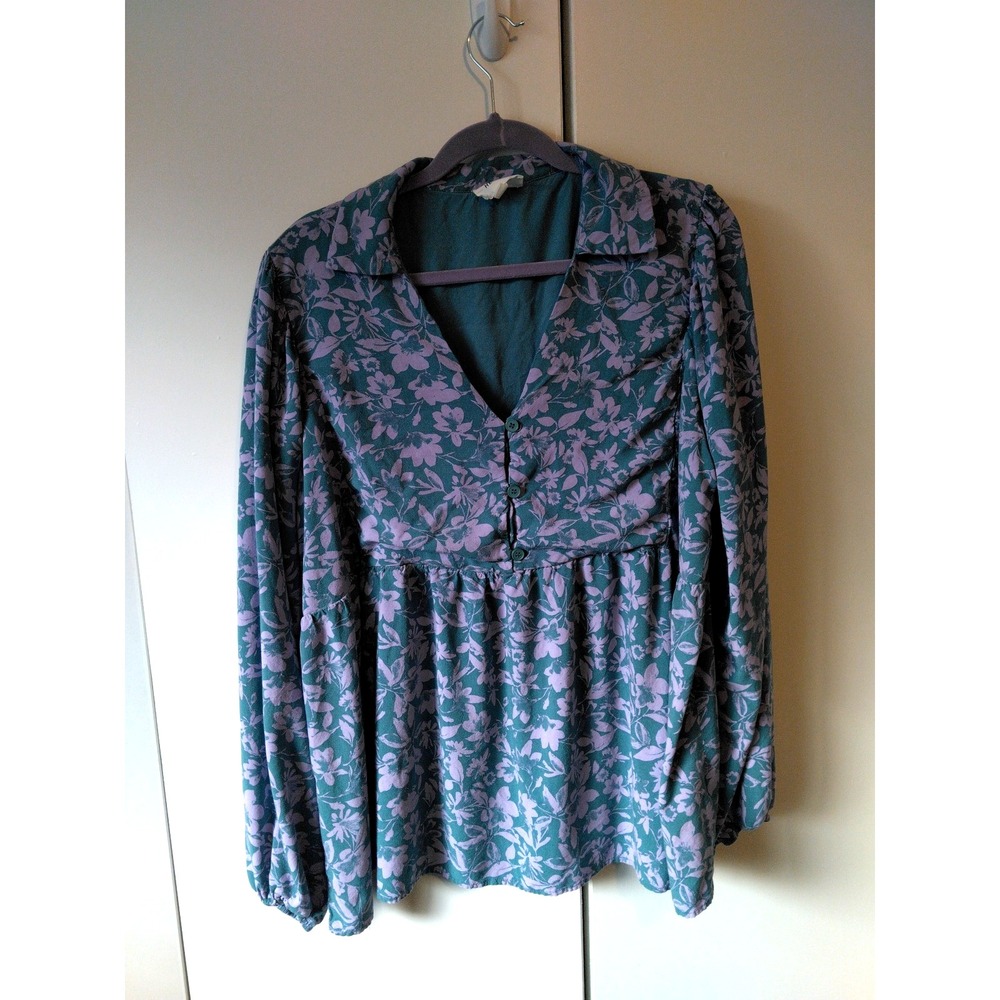 Heyson Floral Peplum Top Womens Size 3xl Boho Cottage Romantic Feminine